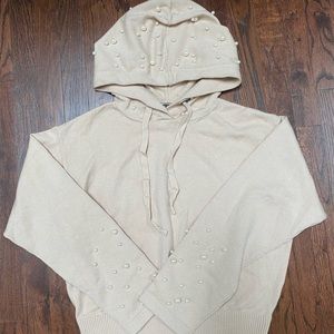Pearl embellished hooded sweater/sweatshirt